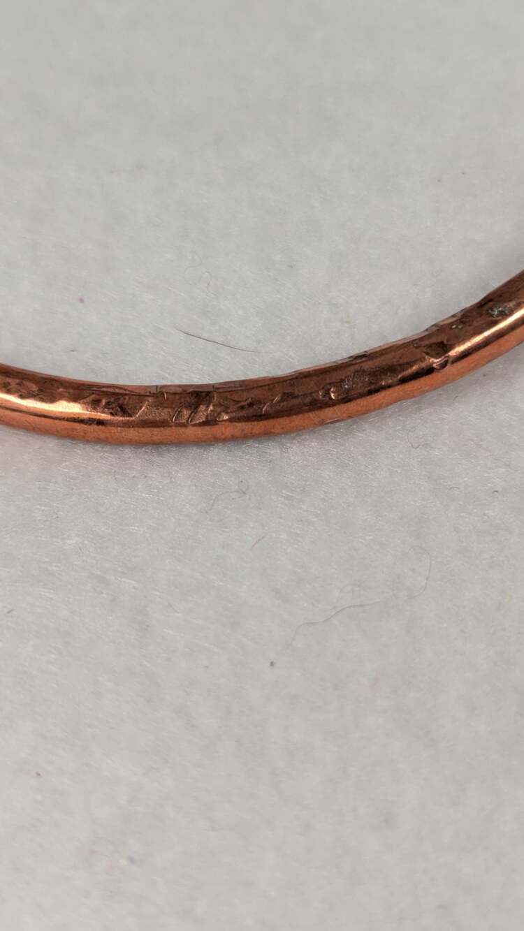 Copper neck cuff Light textured non oxodized size Small Boho